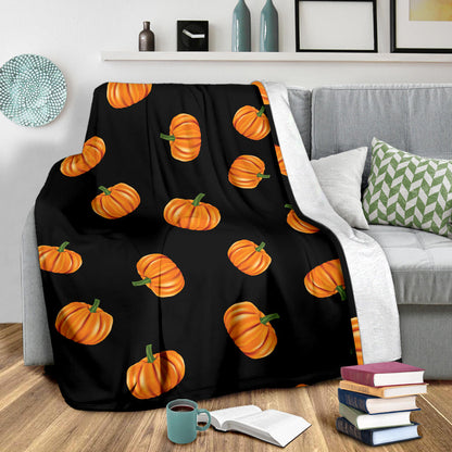 Pumpkin Pattern Print Design A05 Premium Blanket