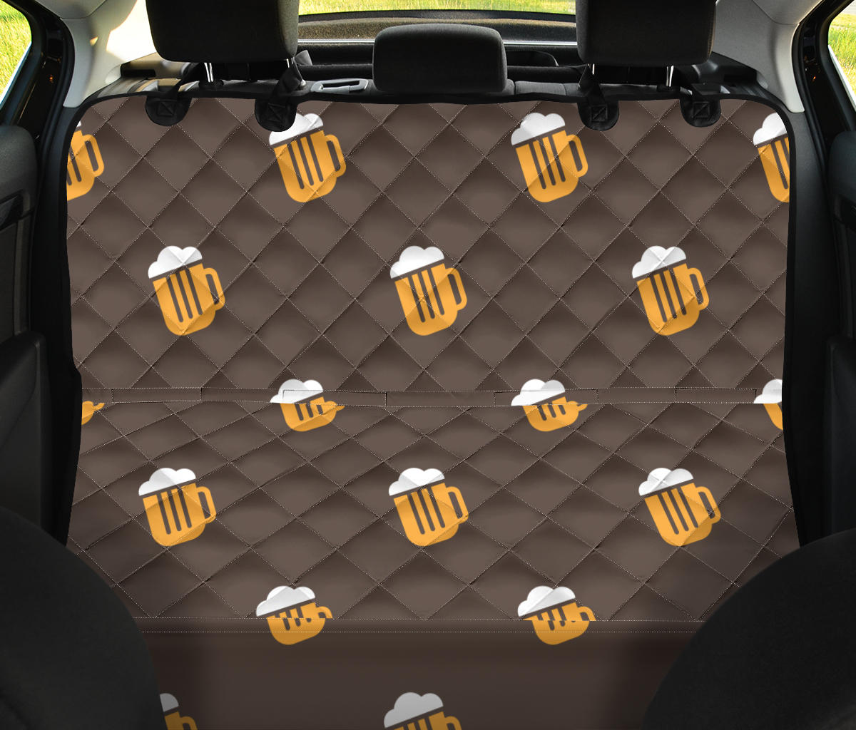 Beer Pattern Print Design 01 Rear Dog Car Seat Cover Hammock
