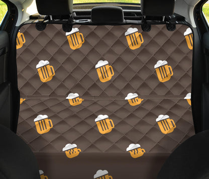 Beer Pattern Print Design 01 Rear Dog Car Seat Cover Hammock