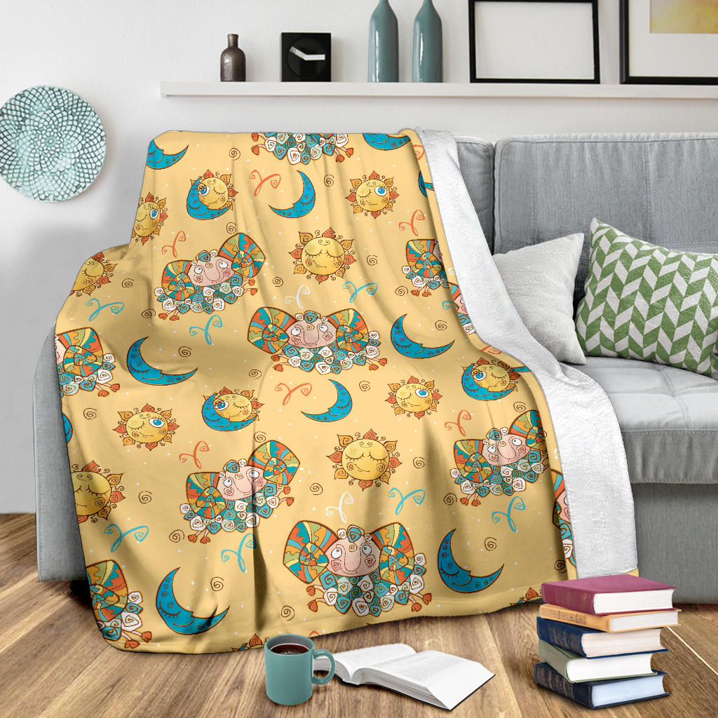 Aries Zodiac Pattern Print Design 03 Premium Blanket