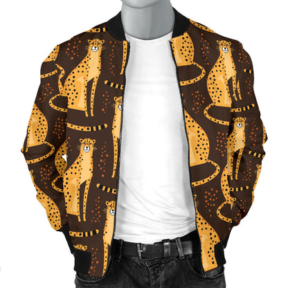 Cheetah Pattern Print Design 03 Men Bomber Jacket