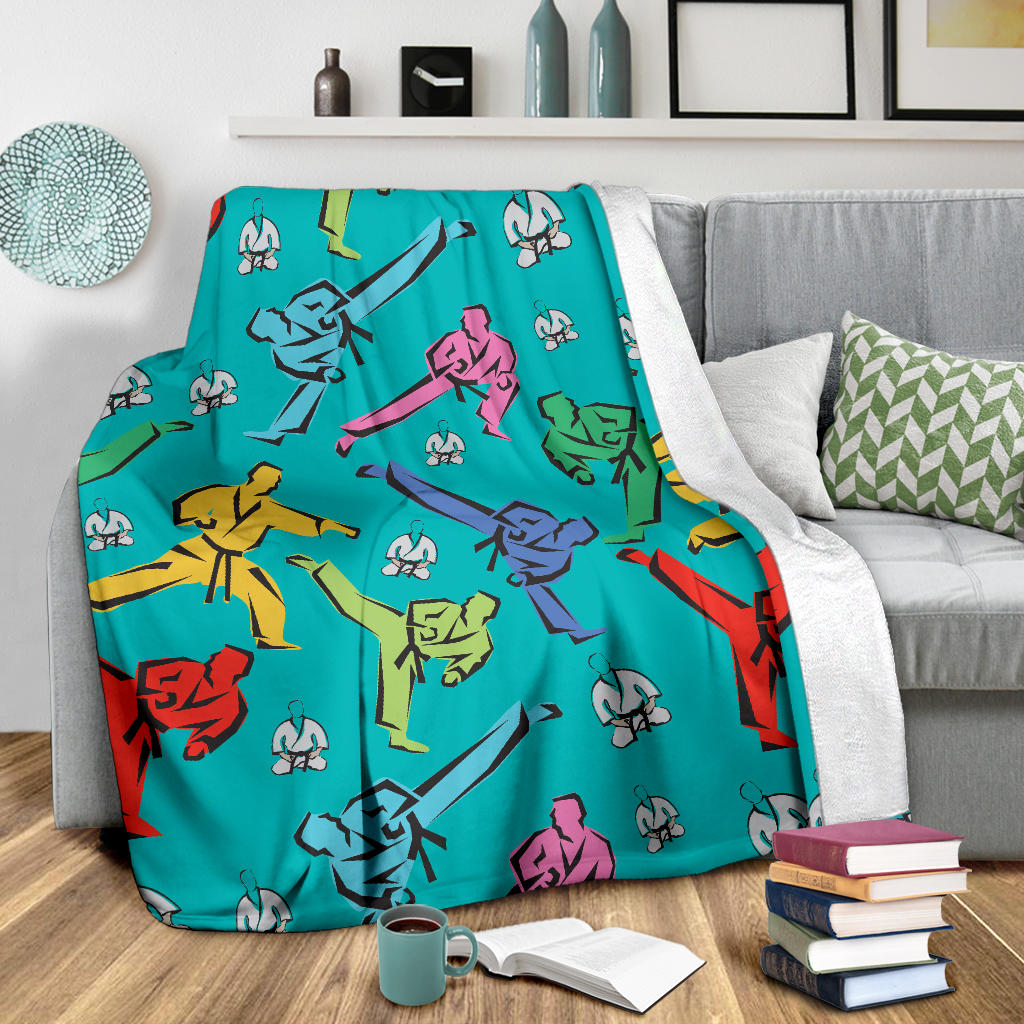 Judo Pattern Print Design 01 Premium Blanket