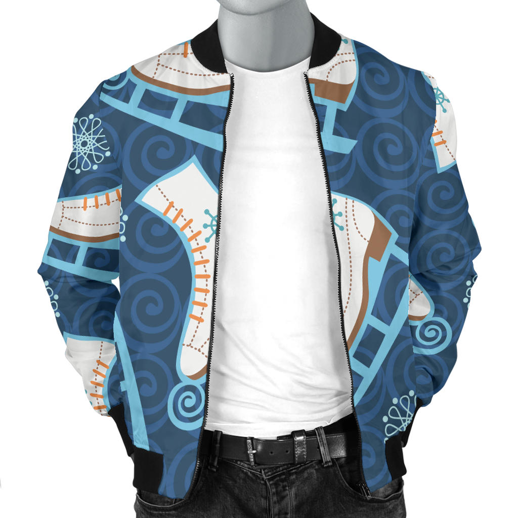 Ice Skate Pattern Print Design 01 Men Bomber Jacket