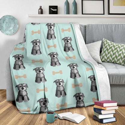 Schnauzers Pattern Print Design A03 Premium Blanket