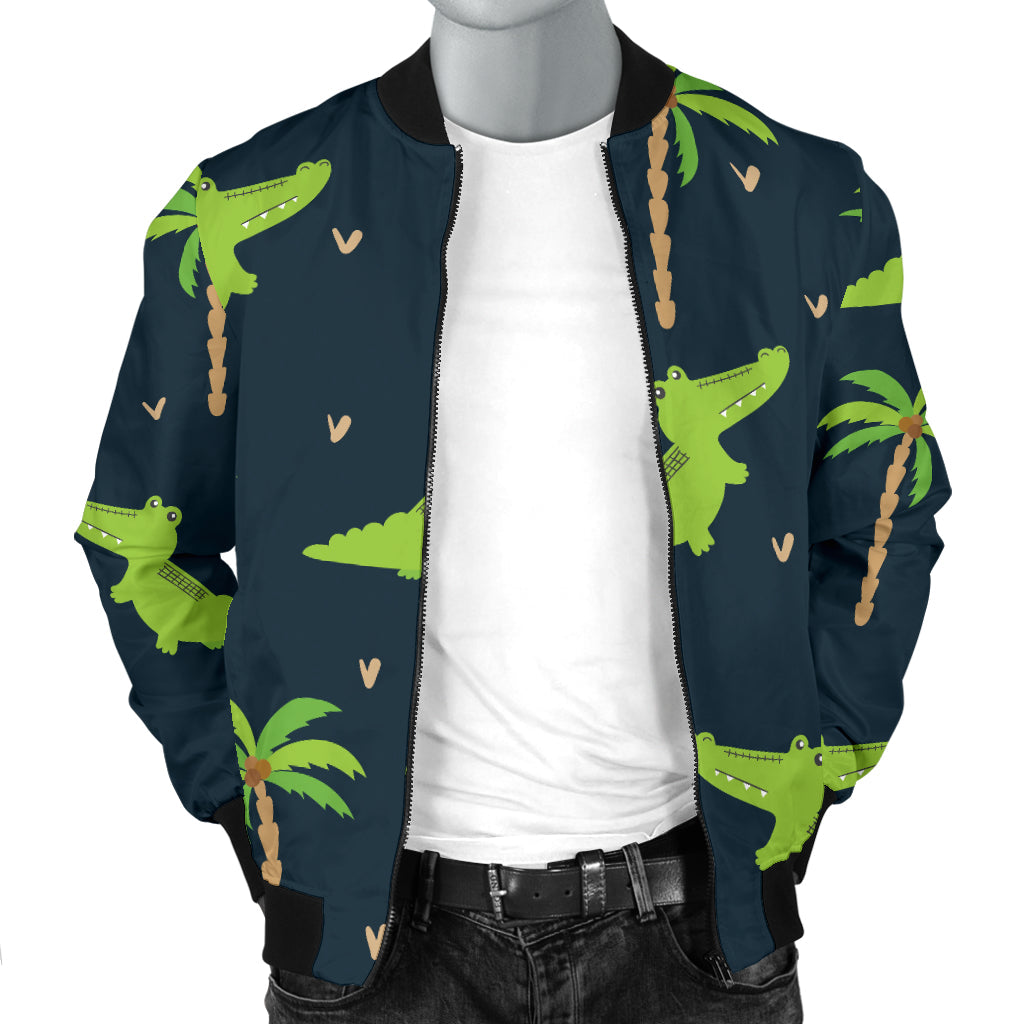 Alligator Pattern Print Design 02 Men Bomber Jacket