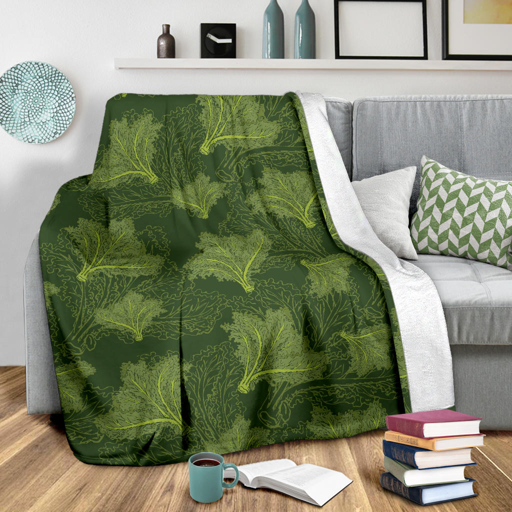 Kale Pattern Print Design 01 Premium Blanket