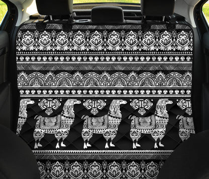 Llama Aztec Style Pattern Print Design 01 Rear Dog Car Seat Cover Hammock