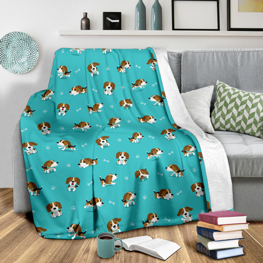 Beagle Pattern Print Design 05 Premium Blanket