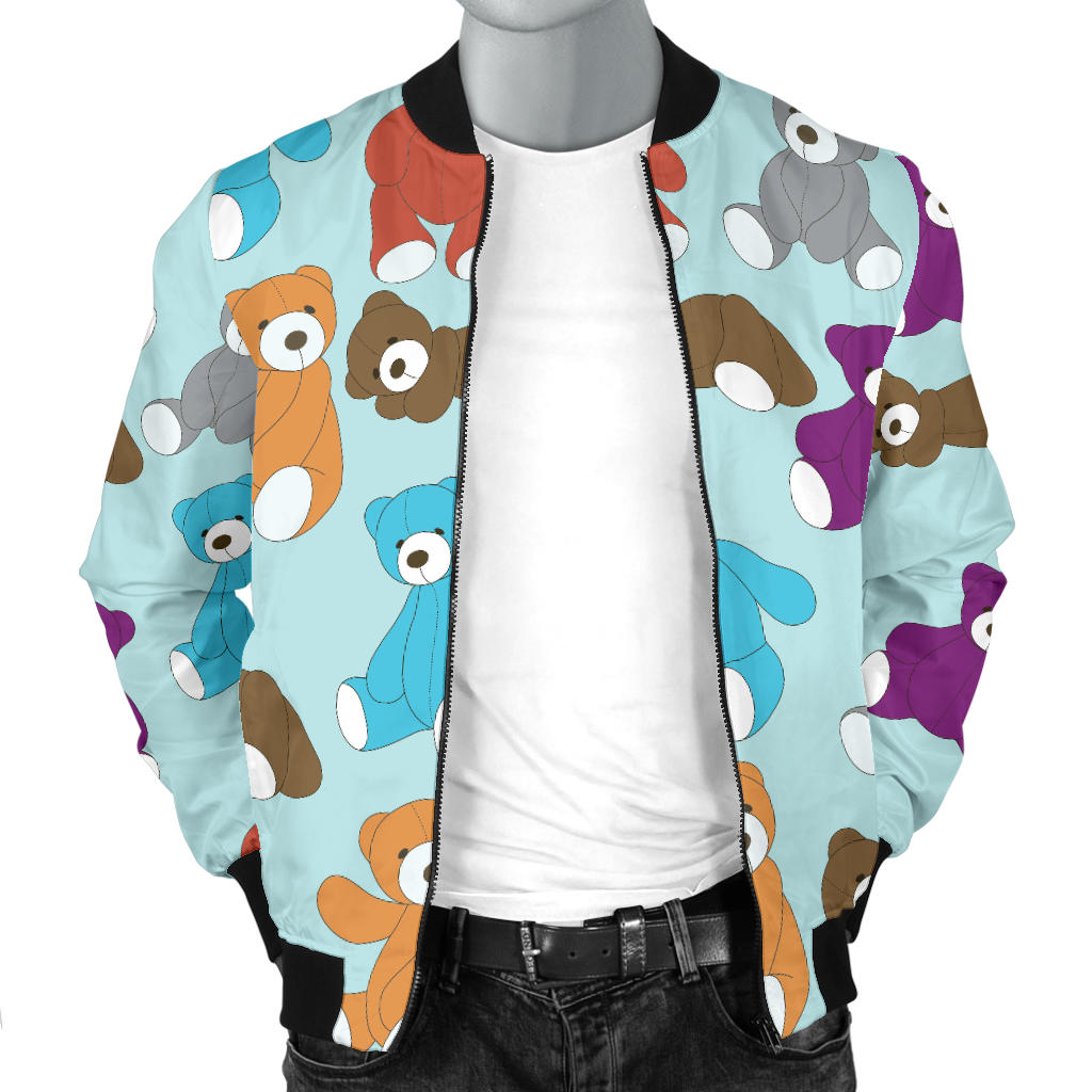 Bear Cute Pattern Print Design 03 Men Bomber Jacket