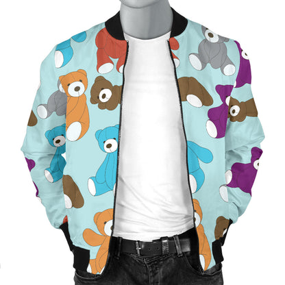 Bear Cute Pattern Print Design 03 Men Bomber Jacket