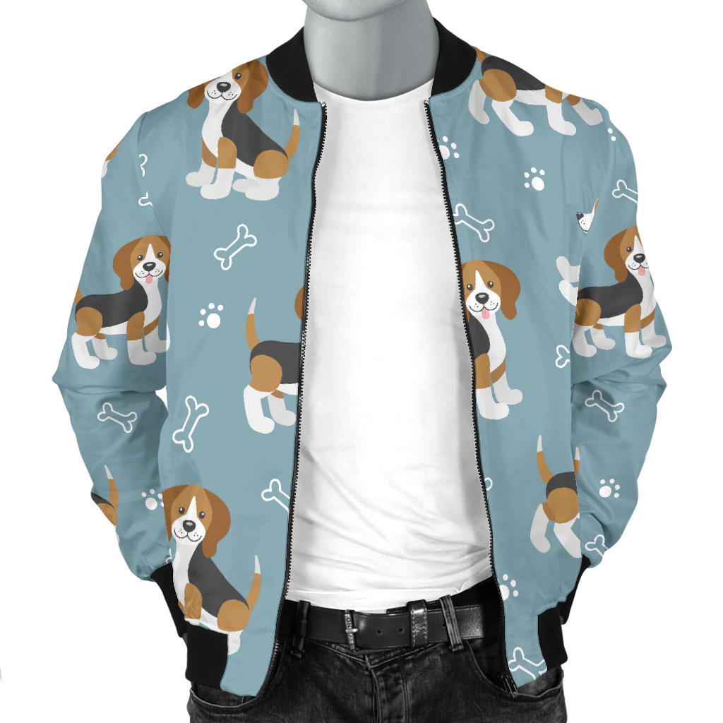Beagle Pattern Print Design 02 Men Bomber Jacket