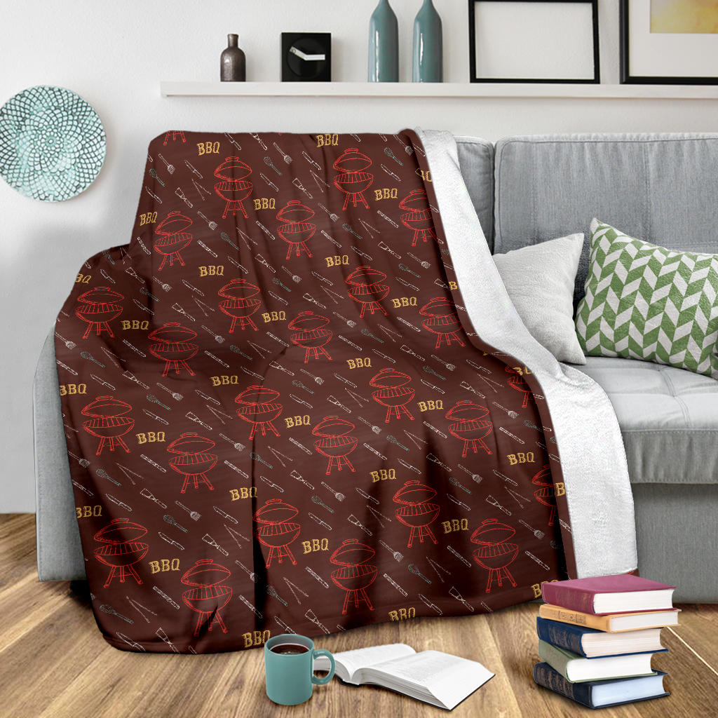 Barbecue Pattern Print Design 01 Premium Blanket