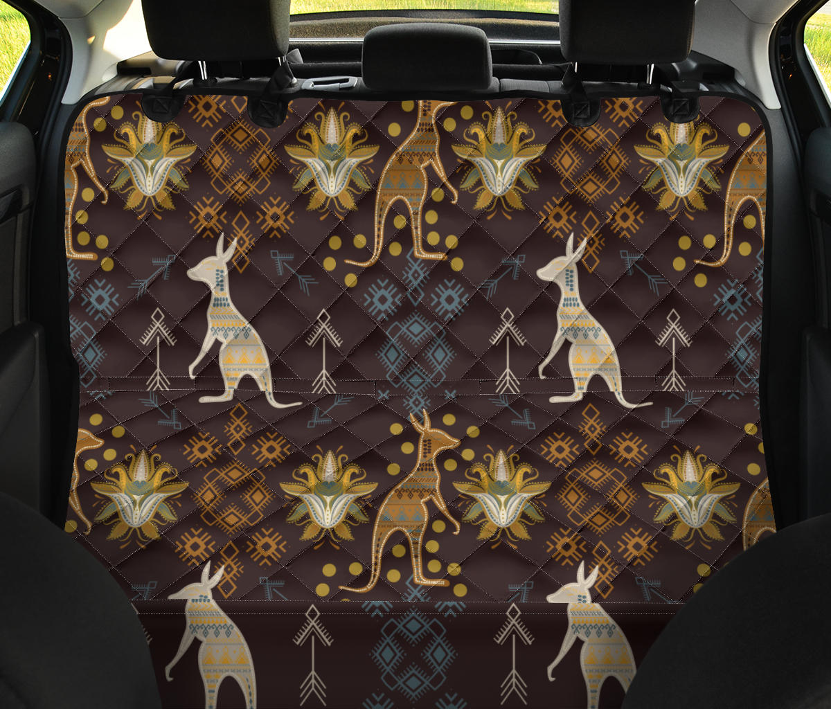 Kangaroos Pattern Print Design 03 Rear Dog Car Seat Cover Hammock