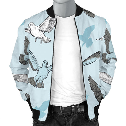 Pigeon Pattern Print Design 03 Men Bomber Jacket