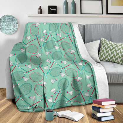 Badminton Pattern Print Design 05 Premium Blanket