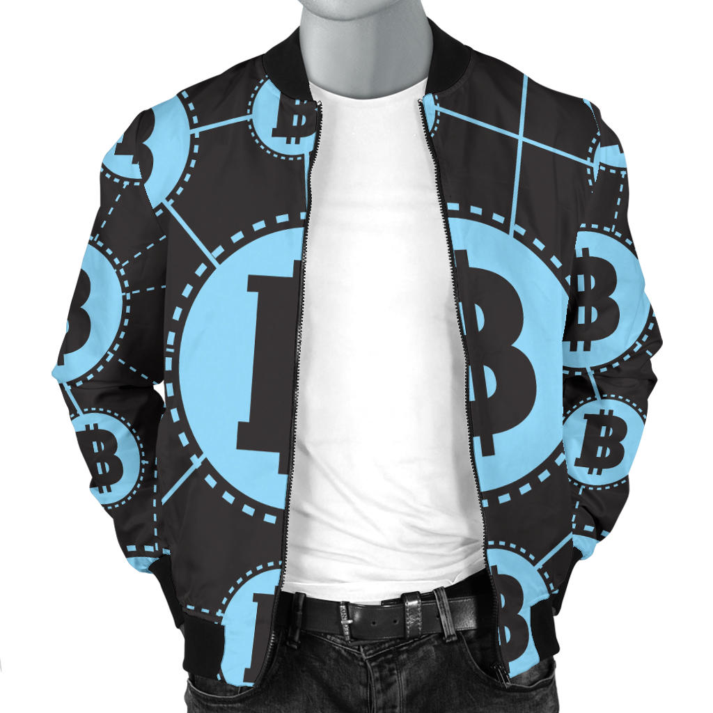 Cryptocurrency Pattern Print Design 02 Men Bomber Jacket