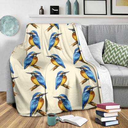 Kingfisher Pattern Print Design 01 Premium Blanket