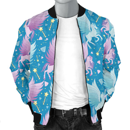 Pegasus Pattern Print Design 04 Men Bomber Jacket