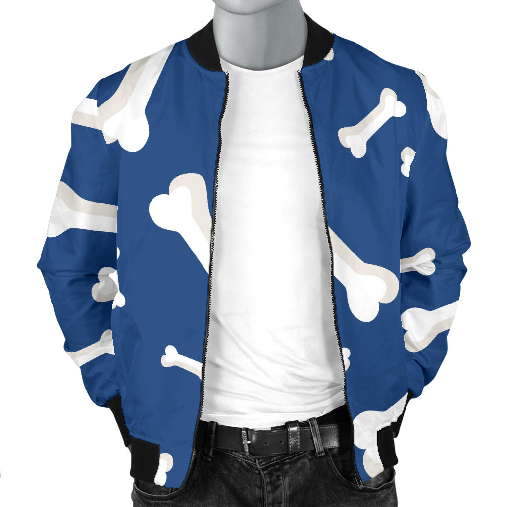 Dog Bone Pattern Print Design 03 Men Bomber Jacket