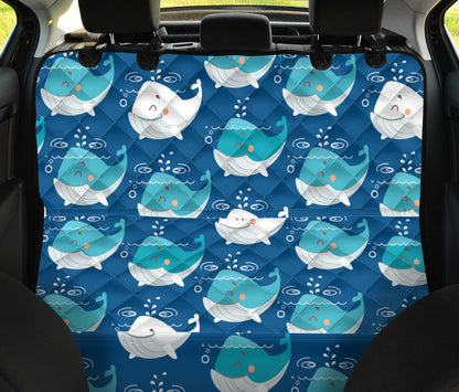Blue Whale Pattern Print Design 01 Rear Dog Car Seat Cover Hammock
