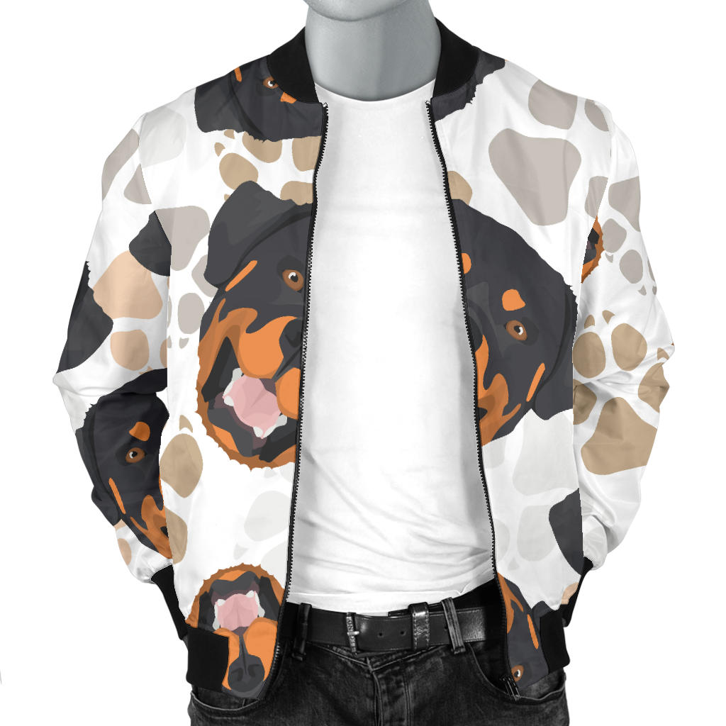 Rottweiler Pattern Print Design A03 Men Bomber Jacket