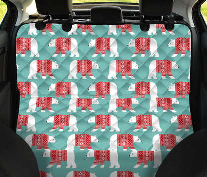 Polar Bear Pattern Print Design A04 Rear Dog Car Seat Cover Hammock