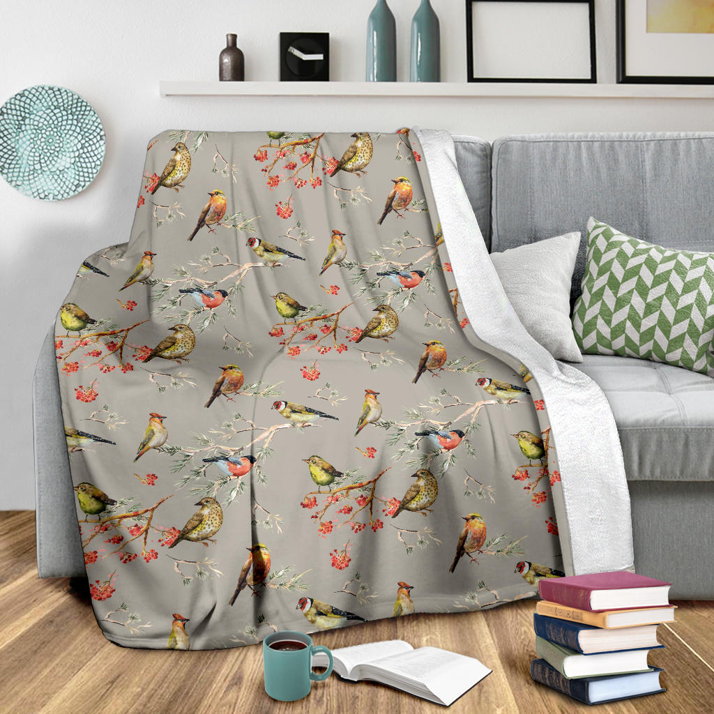 Birds Pattern Print Design 03 Premium Blanket