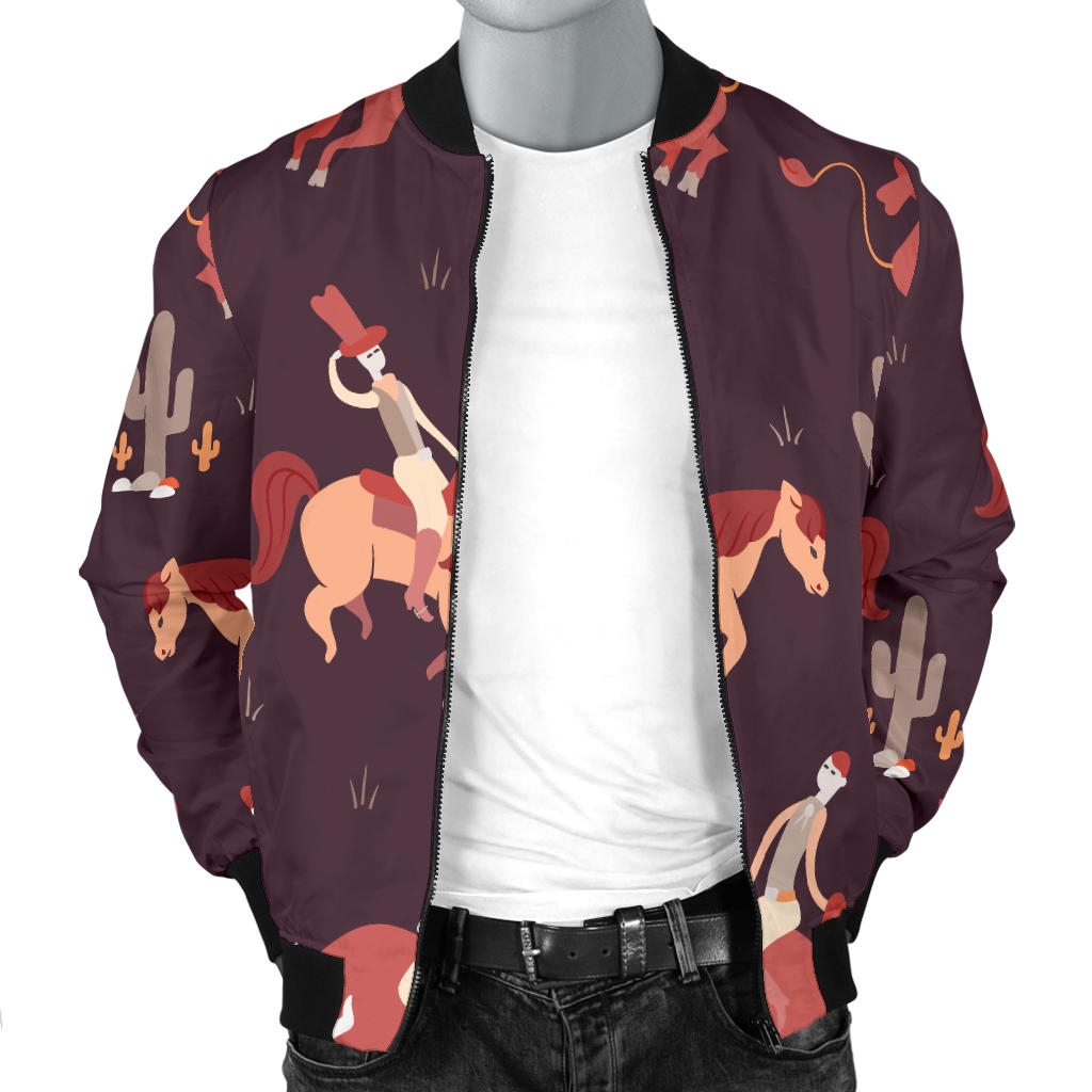 Rodeo Pattern Print Design A01 Men Bomber Jacket