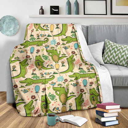 Alligator Pattern Print Design 01 Premium Blanket