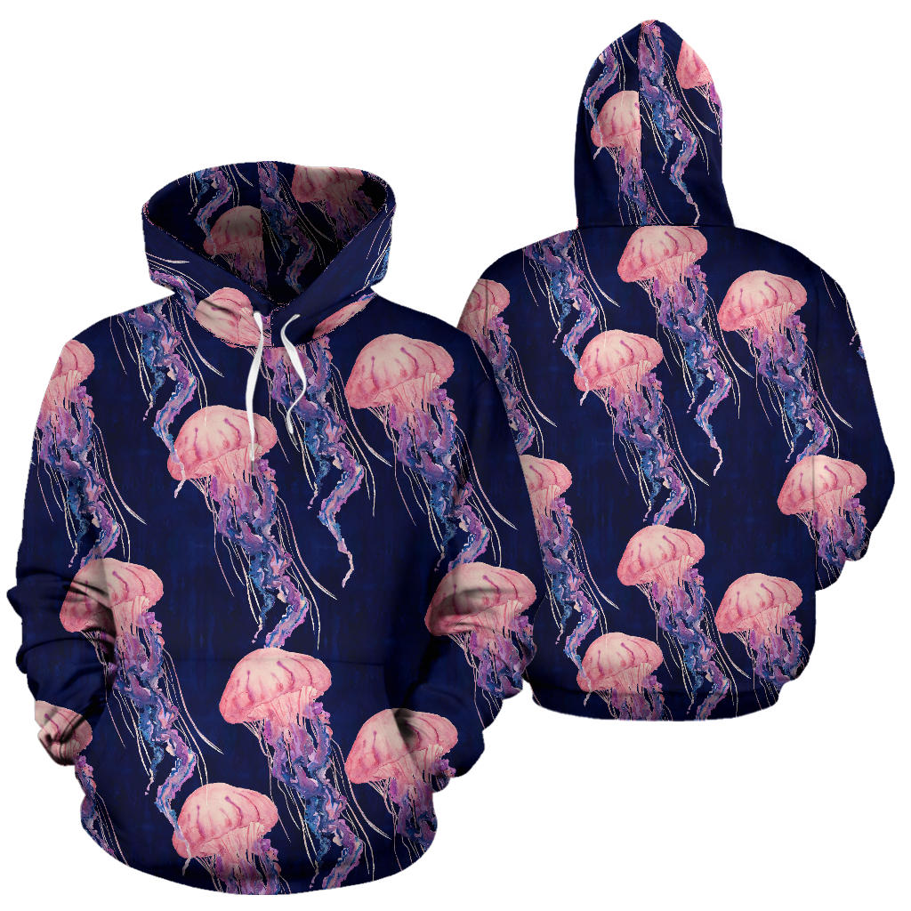 Jellyfish Pattern Print Design 03 Pullover Hoodie