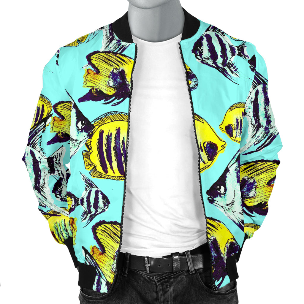 Angelfish Pattern Print Design 02 Men Bomber Jacket