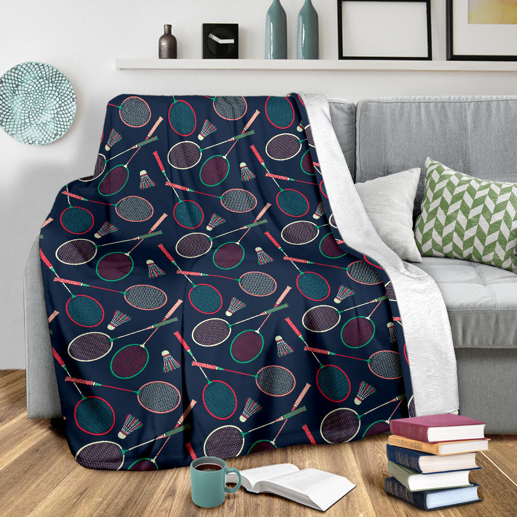 Badminton Pattern Print Design 03 Premium Blanket