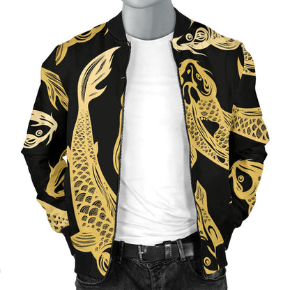 KOI Fish Pattern Print Design 03 Men Bomber Jacket