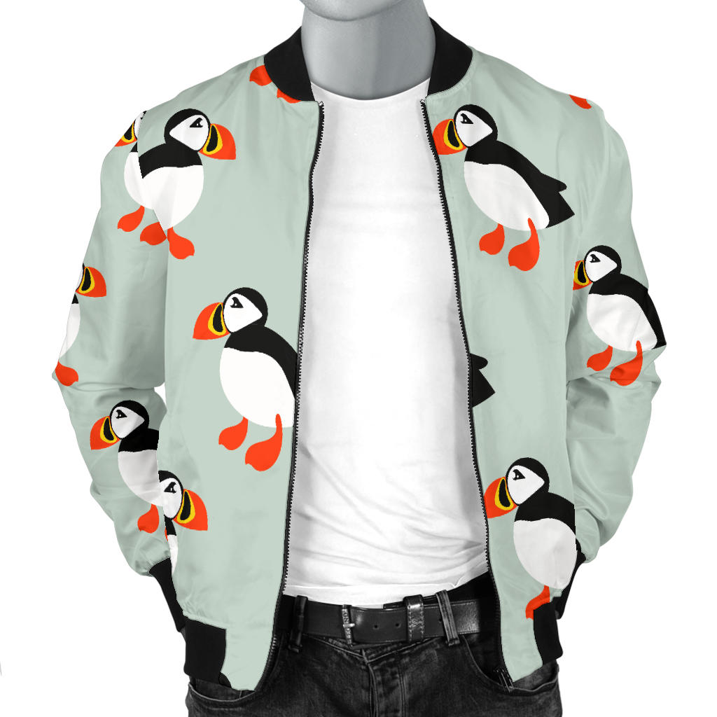 Puffin Pattern Print Design A03 Men Bomber Jacket