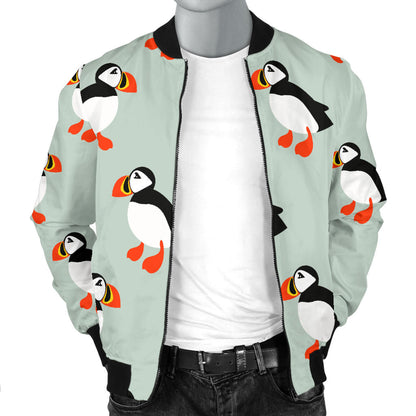 Puffin Pattern Print Design A03 Men Bomber Jacket