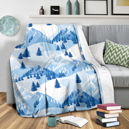 Mountain Pattern Print Design 03 Premium Blanket