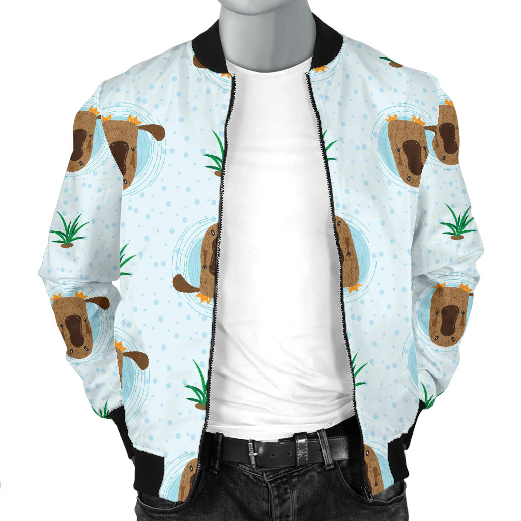Platypus Pattern Print Design A04 Men Bomber Jacket