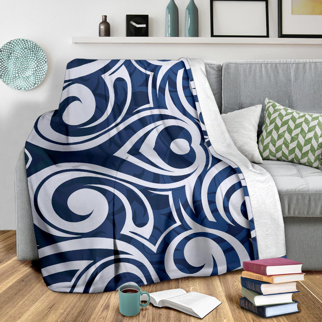 Maori Pattern Print Design 01 Premium Blanket