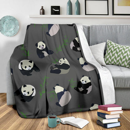 Panda Pattern Print Design A06 Premium Blanket