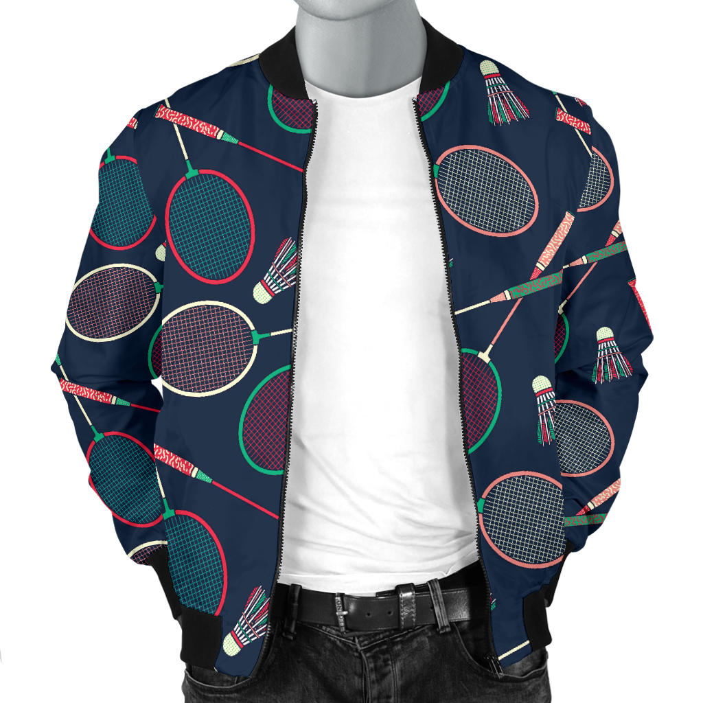 Badminton Pattern Print Design 03 Men Bomber Jacket