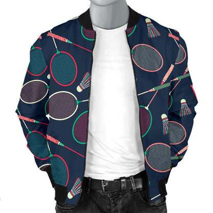 Badminton Pattern Print Design 03 Men Bomber Jacket