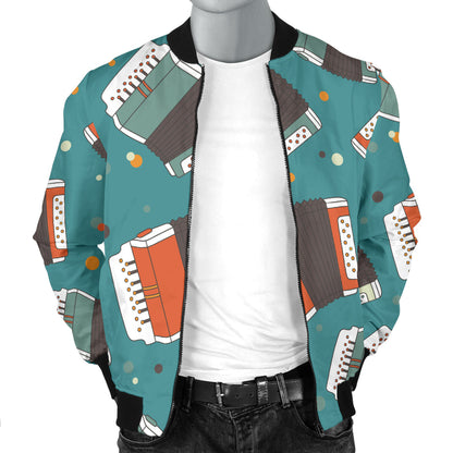 Accordion Pattern Print Design 02 Men Bomber Jacket