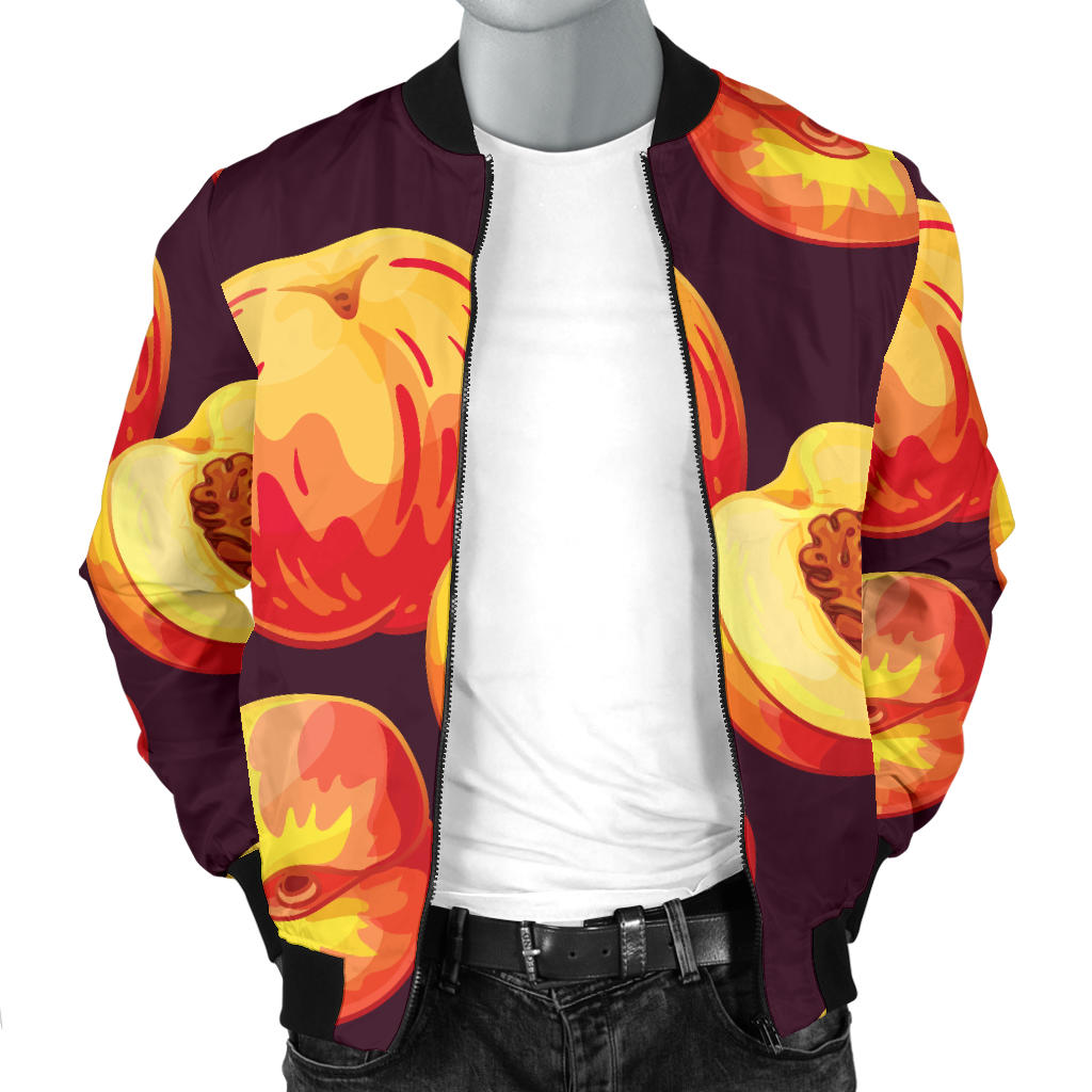 Peach Pattern Print Design A04 Men Bomber Jacket