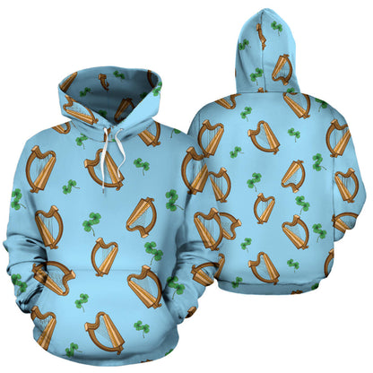 Harp Pattern Print Design 01 Pullover Hoodie