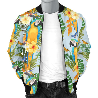 Parrot Pattern Print Design A04 Men Bomber Jacket