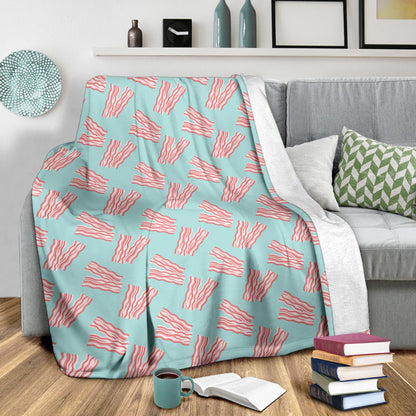 Bacon Pattern Print Design 04 Premium Blanket