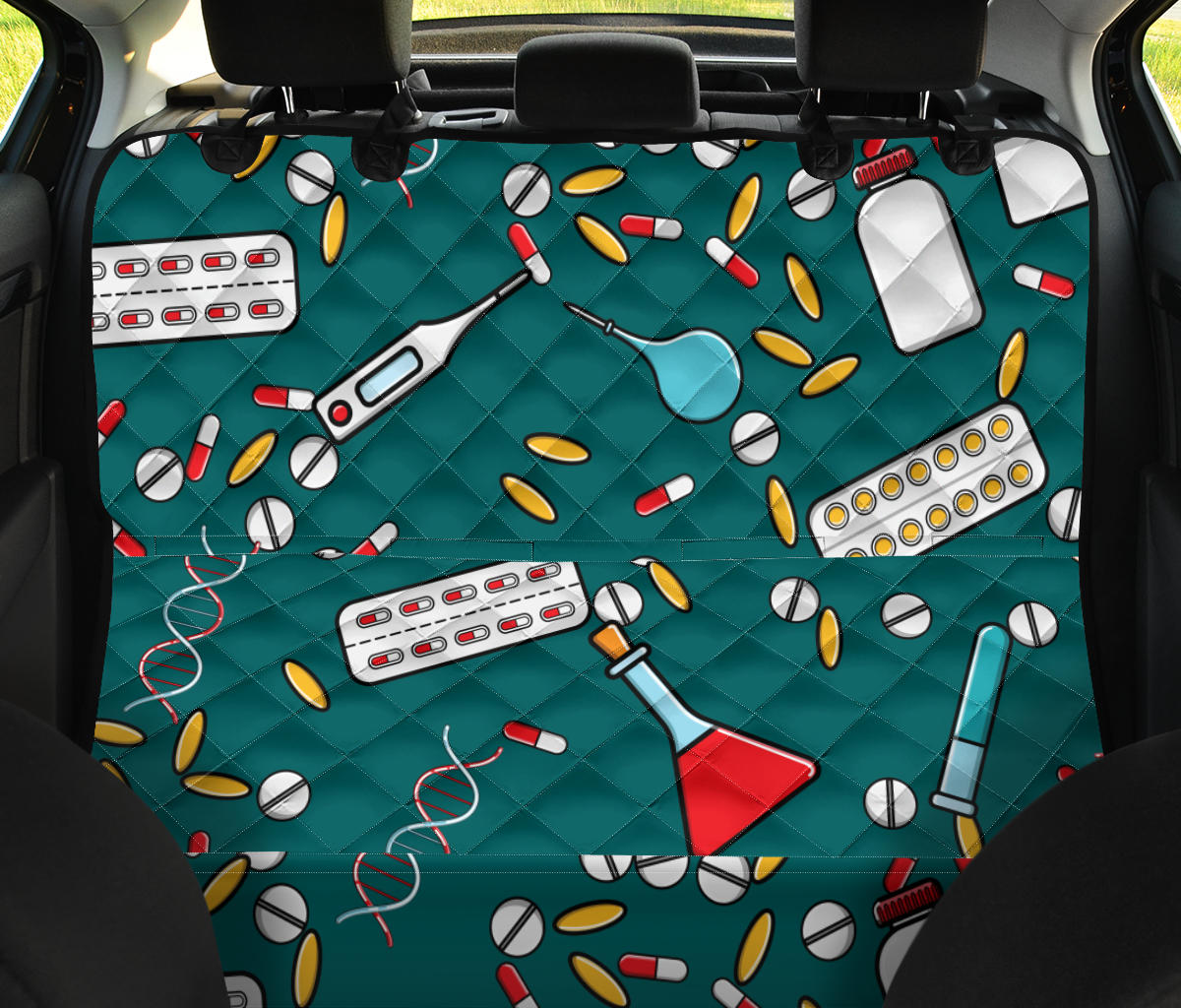 Nurse Pattern Print Design A05 Rear Dog Car Seat Cover Hammock