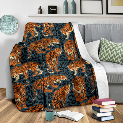 Jaguar Pattern Print Design 04 Premium Blanket