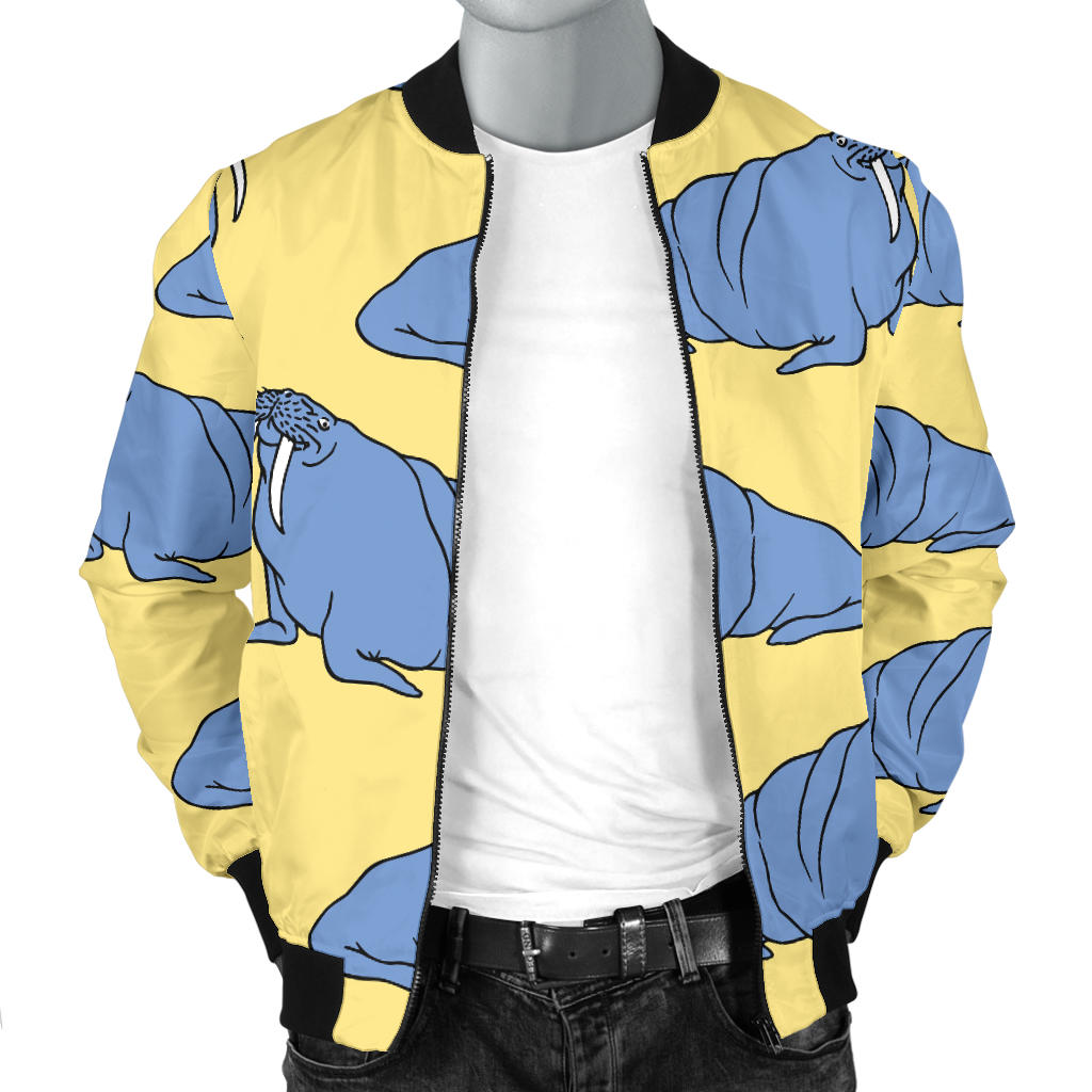 Walrus Pattern Print Design 02 Men Bomber Jacket