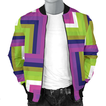 Optical illusion Pattern Print Design A05 Men Bomber Jacket